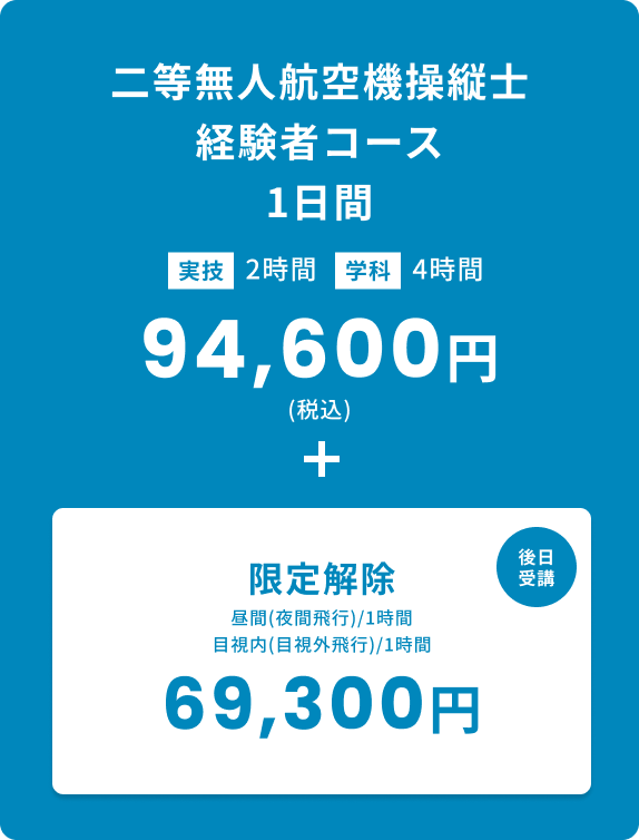 二等無人航空機操縦士 経験者コース 1日間